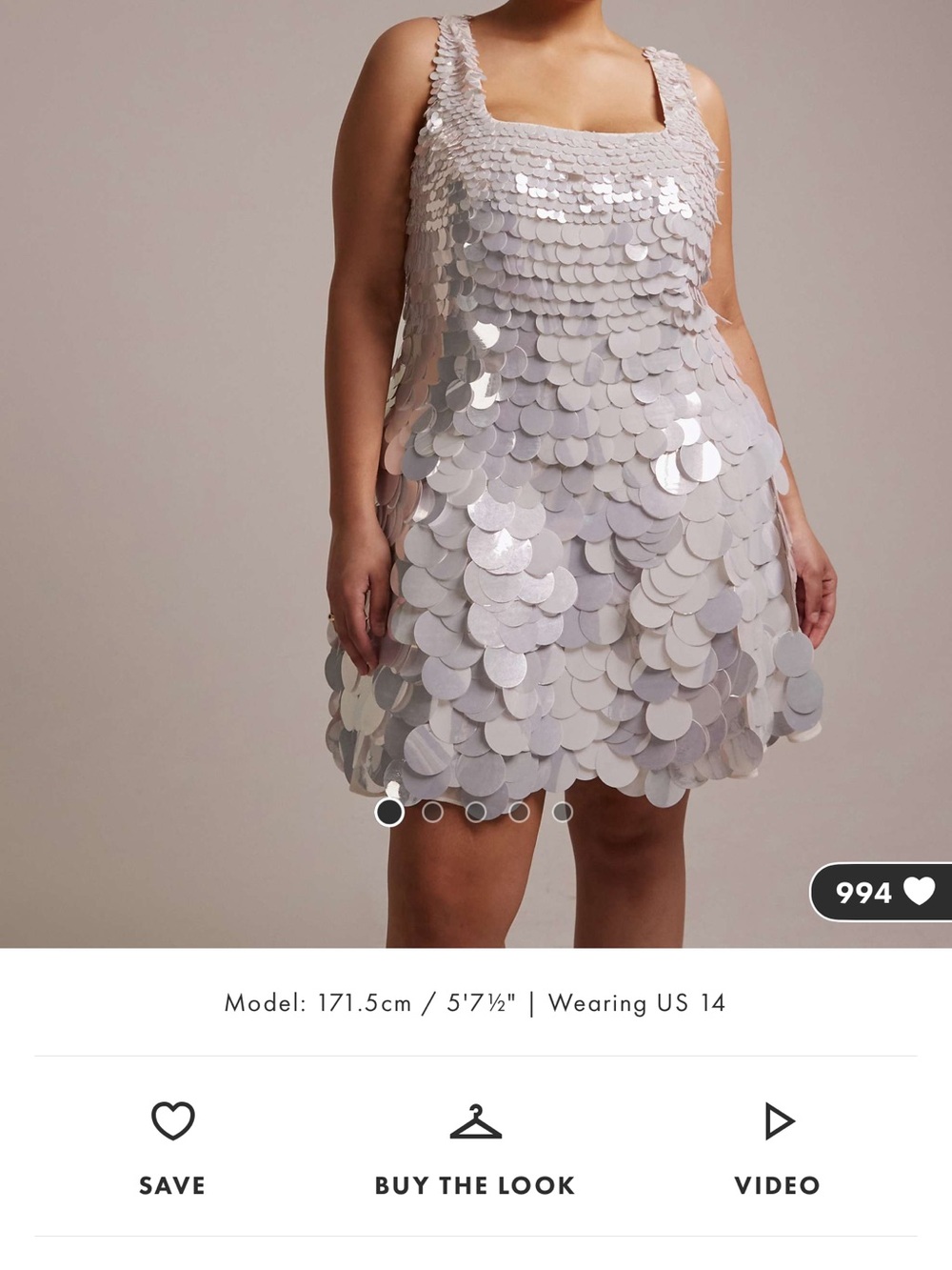 ASOS Silver Sequin Mini Dress